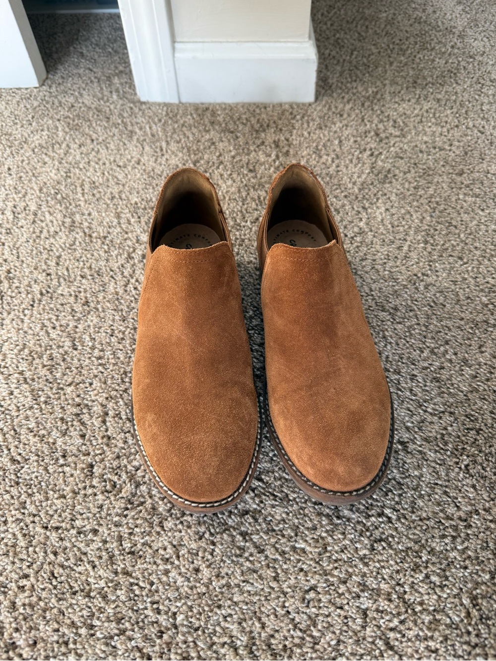 Clarks Women's Suede Slip-On Loafers in Chestnut